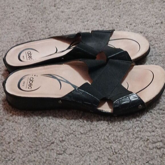 Abeo black slip on sandals Sz 10 - Picture 5 of 7
